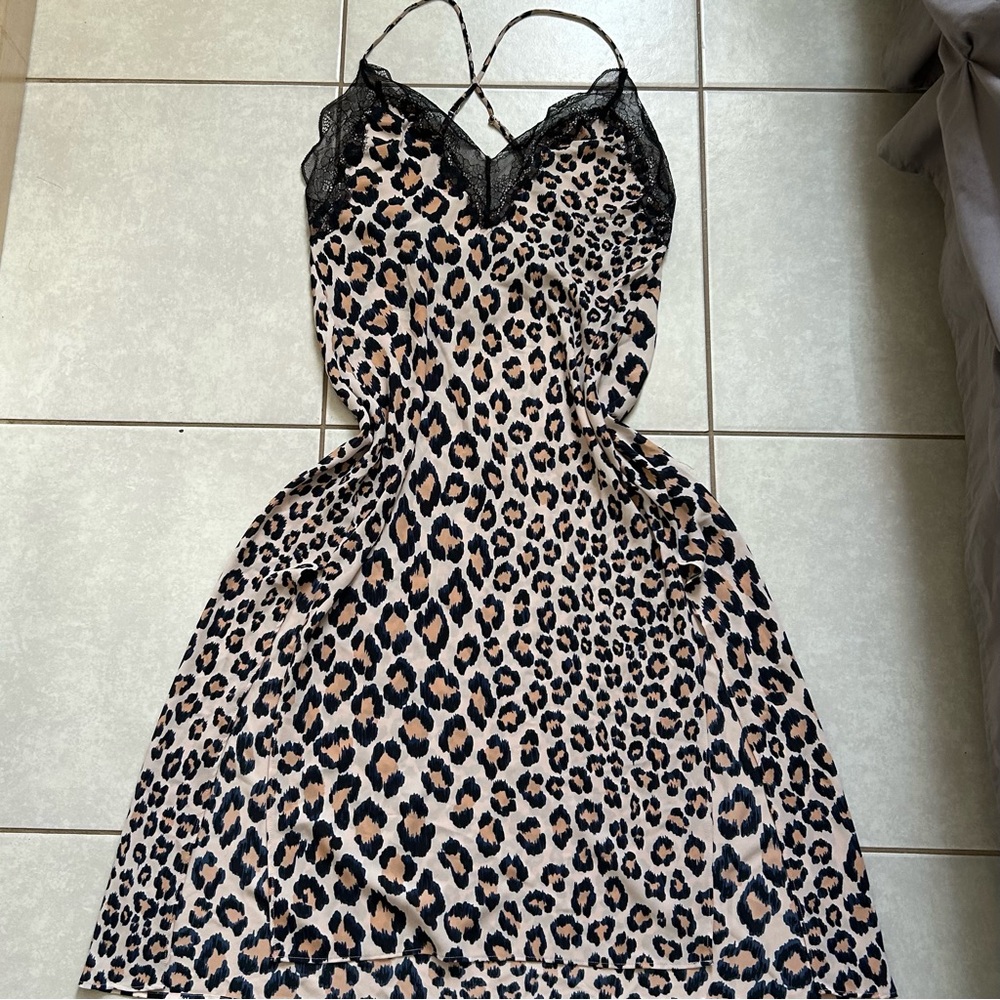 Victoria's Secret Very Sexy leopard print chemise slip dress